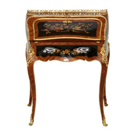 Coquettish ladies` bureau in wood and gilded bronze Louis XV style. Wood 19th century - photo 1
