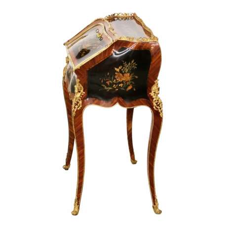 Coquettish ladies` bureau in wood and gilded bronze Louis XV style. Wood 19th century - photo 5