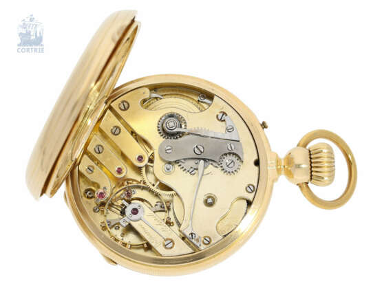 Taschenuhr: hochinteressantes und hochfeines Taschenchronometer mit Kette/Schnecke und sehr seltenem Aufzugsmechanismus, Schweiz um 1860 - Foto 3