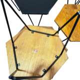 Gio Ponti pour Isa Bergame. Sept tables basses en nid d`abeille hexagonales design annees 50. Wood metal Design of 50-60’s 20th century - Foto 6