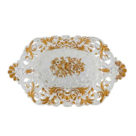 Large rusk bowl. Meissen. Gilding Baroque At the turn of 19th -20th century - photo 1