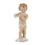 Porcelain figurine Boy with a flute. Wallendorf Germany mid-twentieth century. Biscuit (porcelain) Rococo Early 20th century - photo 1