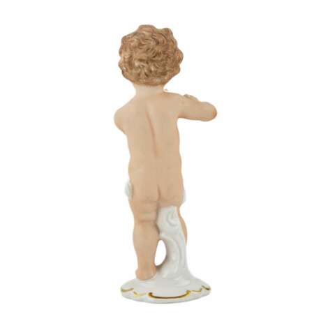 Porcelain figurine Boy with a flute. Wallendorf Germany mid-twentieth century. Biscuit (porcelain) Rococo Early 20th century - photo 3