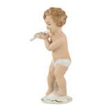 Figurine en porcelaine Gar&ccedil;on &agrave; la fl&ucirc;te. Wallendorf Allemagne milieu du XXe si&egrave;cle. Biscuit (porcelain) Rococo Early 20th century - Foto 4