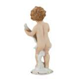 Porcelain figurine of a putti playing guitar. Germany. Porcelain Hand Painted Gilding Baroque Mid-20th century - photo 3