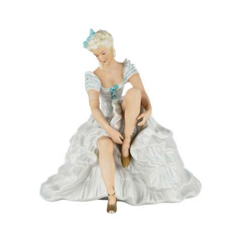 Statuette en porcelaine. Ballerine. Unterweissbach. Allemagne. 1950-1960 Porcelain Hand Painted Gilding Mid-20th century - Foto 2