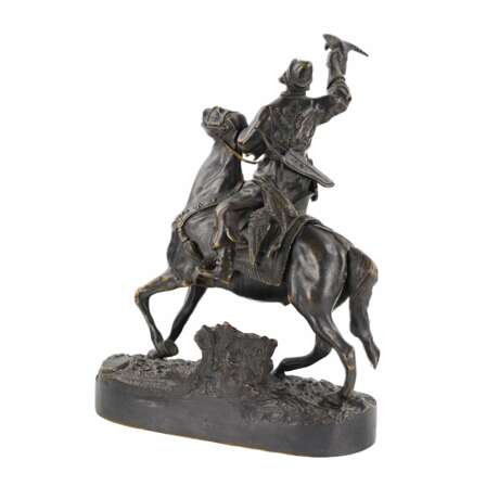Sculpture en bronze du Fauconnier du Tsar. Mod&egrave;le E. Lancer. RUSSIE Bronze realism Early 20th century - Foto 4