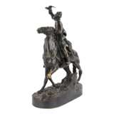 Sculpture en bronze du Fauconnier du Tsar. Mod&egrave;le E. Lancer. RUSSIE Bronze realism Early 20th century - Foto 5