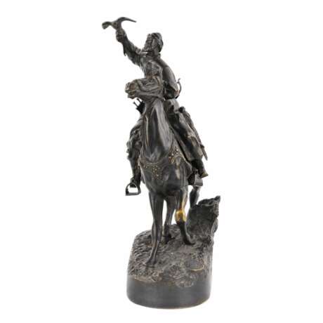 Sculpture en bronze du Fauconnier du Tsar. Mod&egrave;le E. Lancer. RUSSIE Bronze realism Early 20th century - Foto 6