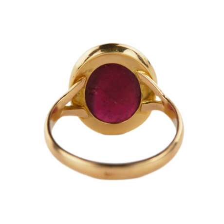 Golden ring with ruby. Ruby 20th century - photo 6