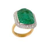 Impressive 18K gold ring with emerald and diamonds. Diamonds 21th century - photo 2
