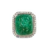 Impressive 18K gold ring with emerald and diamonds. Diamonds 21th century - photo 3