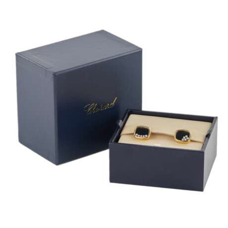 18K gold Chopard cufflinks with diamonds. In original box. Diamonds 21th century - photo 1