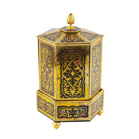 Unique cigar box in the form of a Pagoda with a flap opening mechanism. 19th century. Gilded bronze Boulle 19th century - photo 3