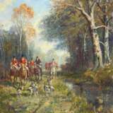 Karl Mohr. Chasse aux chiens. 20i&egrave;me si&egrave;cle. Canvas oil realism 20th century - photo 2