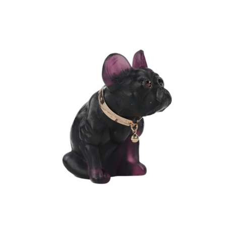 Imperial Glass Factory miniature French Bulldog. Gold realism 20th century - photo 1