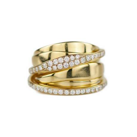 Золотое кольцо с бриллиантами. Диаманты 21th century г. - фото 6