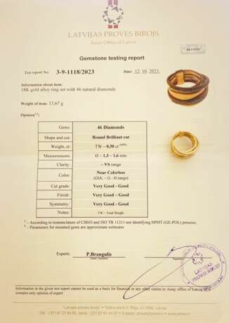 Золотое кольцо с бриллиантами. Диаманты 21th century г. - фото 7
