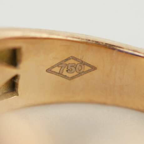 Золотое кольцо с сапфиром и бриллиантами. Diamond 20th century г. - фото 7
