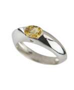 Product catalog. Piaget white gold ring with yellow sapphire and diamond. 1998 