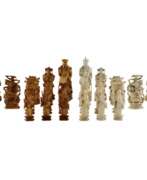 Product catalog. A beautiful set of Chinese ivory chess pieces. The turn of the 19th-20th centuries. 