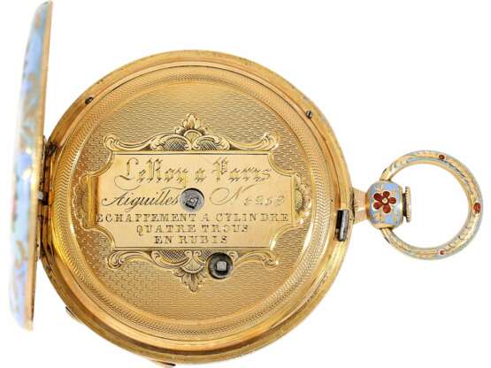Taschenuhr: exquisite Gold/Emaille Lepine für den osmanischen Markt, LeRoy Paris No. 6269, ca. 1830 - Foto 3