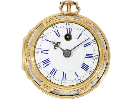 Taschenuhr: exquisite englische Taschenuhr mit Gold/Achat-Gehäuse im Stil von Louis XV, signiert Tupman London No. 1966, ca.1800 - фото 4