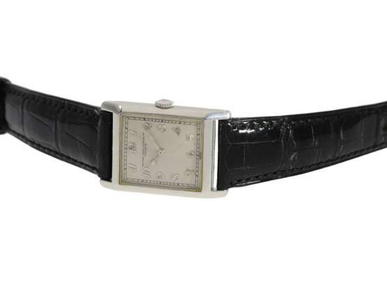 Armbanduhr: hochfeine, ganz frühe Art déco Herrenuhr in Platin, Patek Philippe No. 805536, ca. 1925/26 - Foto 4