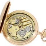 Taschenuhr: außergewöhnlich große, rotgoldene Schlagwerks-Uhr mit emailliertem Figurenautomat Jacquemart "Chronos schlägt die Stunden", vermutlich Maurice Ditisheim No.1434, ca.1910 - photo 4