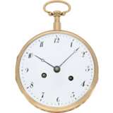 Taschenuhr: extrem schwere und äußerst hochwertige 18K Gold Grande Sonnerie Clockwatch, Meuron et Comp. Geneve No. 11089, ca. 1820 - Foto 3