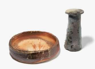 Lot: Vase und Schüssel von Sawa Kiyotsugu (Shiga 1948–)