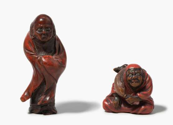 Lot: 2 Holz-Netsuke - Foto 1