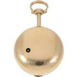 Taschenuhr: museale Gold/Emaille-Spindeluhr mit extrem raren Perlenbesatz, George Prior London No. 9830, Hallmarks London 1795, fantastischer Zustand - фото 2