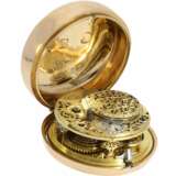 Taschenuhr: museale Gold/Emaille-Spindeluhr mit extrem raren Perlenbesatz, George Prior London No. 9830, Hallmarks London 1795, fantastischer Zustand - photo 4