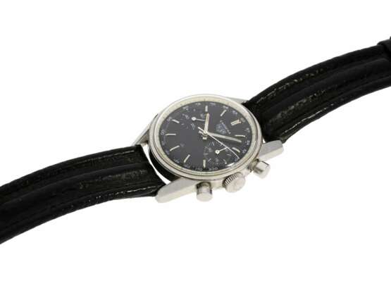 Armbanduhr: Heuer-Rarität, Carrera-Chronograph mit schwarzem Tritium-Zifferblatt, Ref. 3647, ca. 1965 - photo 3