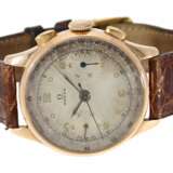 Armbanduhr: Rarität, besonders großer, früher Omega Chronograph in Rotgold, Baujahr 1944 - photo 1