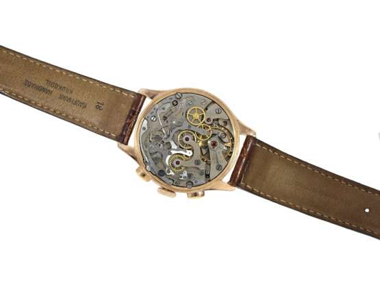 Armbanduhr: Rarität, besonders großer, früher Omega Chronograph in Rotgold, Baujahr 1944 - Foto 2
