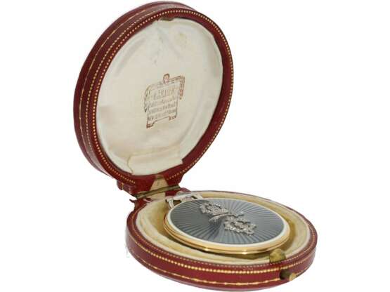 Taschenuhr: einzigartige, historisch bedeutende Cartier Taschenuhr mit Originalbox, Geschenk des englischen Königshauses unter George V., gleichzeitig Kaiser von Indien, an ein indisches Fürstenhaus, inklusive Archivauskunft von Cartier - Foto 4