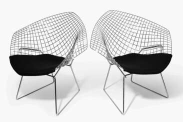 Harry Bertoia, 1 Paar Sessel "Diamond Chair, Modell 421"