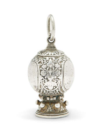 POMANDER ALLEMAND EN ARGENT ET VERMEIL - Foto 10