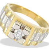 Ring: hochwertiger, massiv gefertigter Brillant/Herrenring im Rolex-Design, hochfeiner Brillant von 0,44ct - photo 1