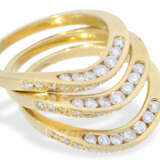 Ring: ausgefallenes, hochwertiges 3-teiliges Goldschmiede-Ringset mit Brillantbesatz, zusammen ca. 1,2ct - photo 1