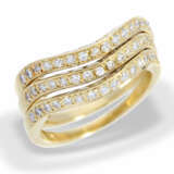 Ring: ausgefallenes, hochwertiges 3-teiliges Goldschmiede-Ringset mit Brillantbesatz, zusammen ca. 1,2ct - фото 3