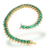 Armband: hochwertige, dekorative Goldschmiedearbeit mit Smaragd/Brillant-Besatz, ca. 7,5ct Smaragde, 18K Gold - photo 2
