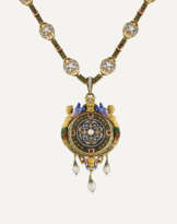 CARLO GIULIANO RENAISSANCE REVIVAL GOLD, ENAMEL AND GEM-SET WATCH/PENDENT NECKLACE