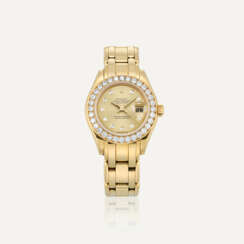 ROLEX PEARLMASTER OYSTER PERPETUAL DATEJUST LADY’S GOLD AND DIAMOND-SET WRISTWATCH REF. 69298