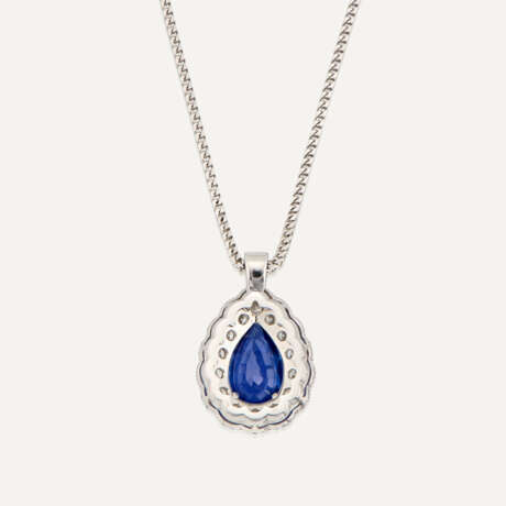 SAPPHIRE AND DIAMOND PENDENT NECKLACE - photo 2