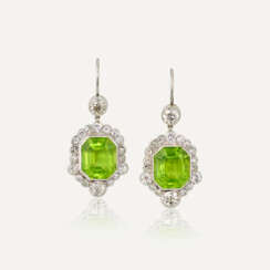 PERIDOT AND DIAMOND EARRINGS