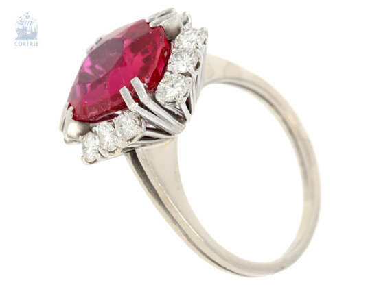 Ring: sehr schöner, hochwertiger vintage Rubin/Brillant-Blütenring - Foto 2