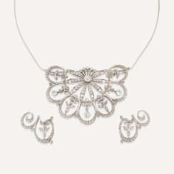 DIAMOND PANEL NECKLACE AND EARRINGS